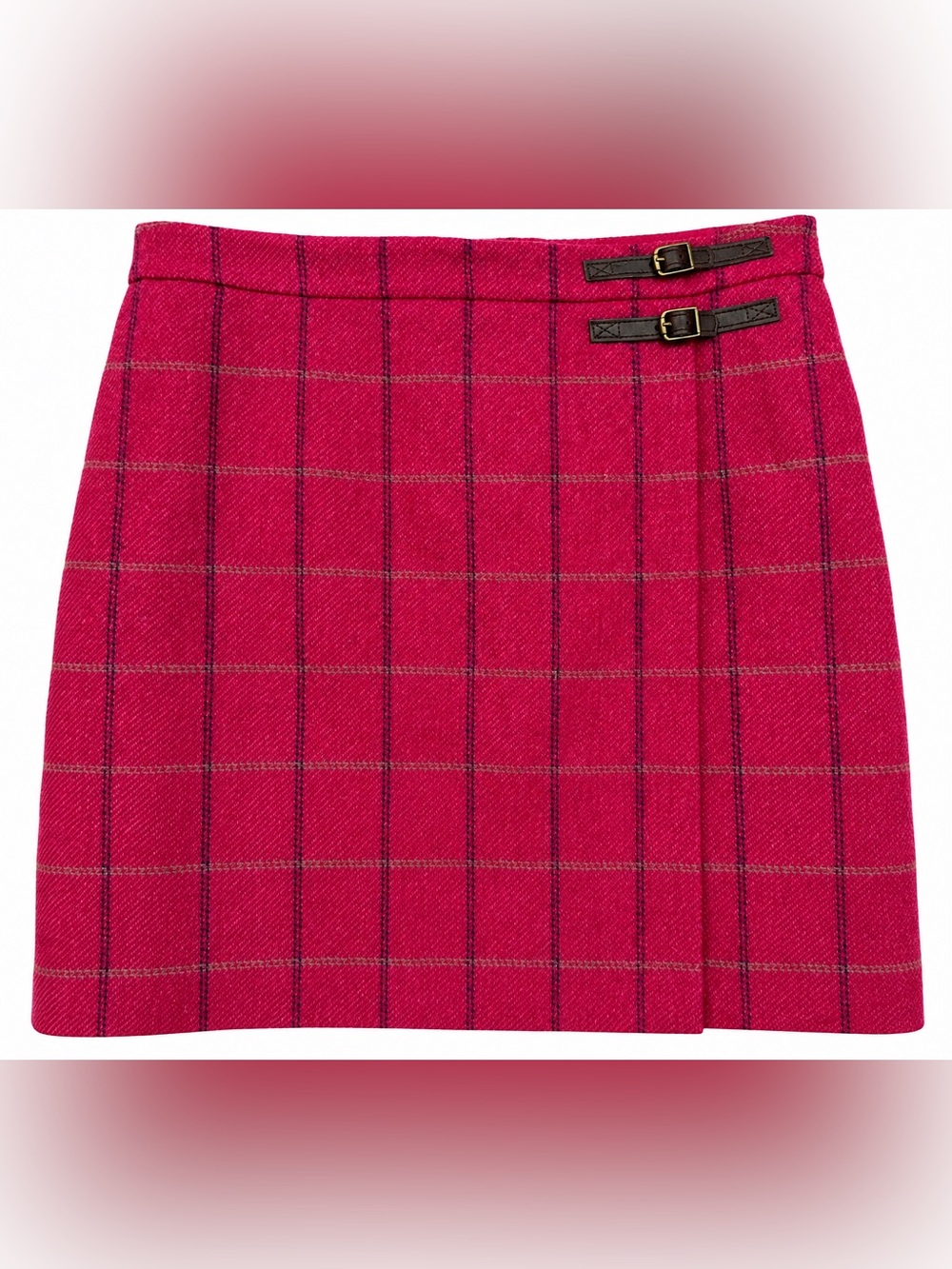 Boden British Tweed Plaid Wool Skirt Size 12L